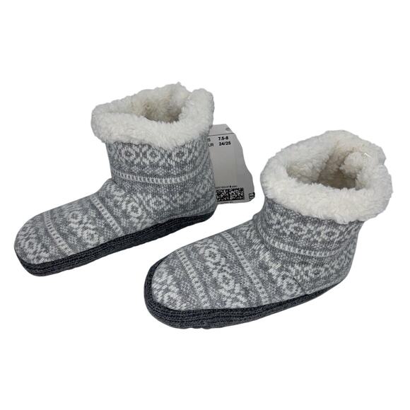 NEW H&M Toddler Girls Slippers Booties Size 7.5-8 Sweater Material & Fleece NWT - Picture 2 of 9